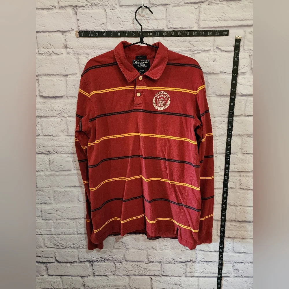 Abercrombie & Fitch vintage long sleeve striped polo Size Medium